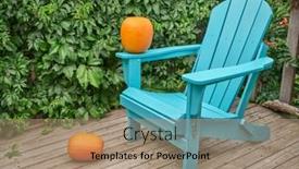  Presentation with empty - PPT layouts consisting of empty-adirondack-chair-with-pumpkins background and a coral colored foreground