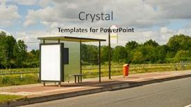  Presentation with bus stop - Theme with empty-advertising-space-as-mock background and a soft green colored foreground