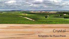  Presentation with natural products - Beautiful PPT theme featuring empty-aged-harsh-wooden-table backdrop and a coral colored foreground