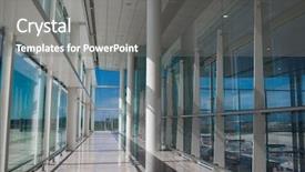  Presentation with airport lounge - Presentation theme having empty airport hall with glass background and a gray colored foreground