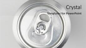  Presentation with simple design white - PPT theme enhanced with empty aluminum can with beverage background and a light gray colored foreground