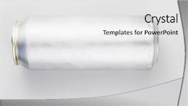  Presentation with beverage - Audience pleasing slide set consisting of empty aluminum can with beverage backdrop and a white colored foreground