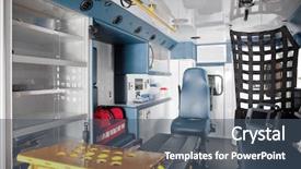  Presentation with ambulance - Theme enhanced with empty ambulance interior with equipment background and a ocean colored foreground