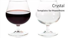  Presentation with glass half full - Beautiful presentation theme featuring empty and a full glass backdrop and a white colored foreground