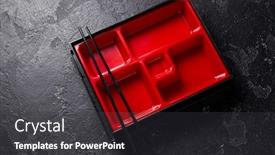  Presentation with asian culture and food - Slide set featuring empty-asian-bento-food-box background and a dark gray colored foreground