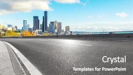  Presentation with asphalt - Colorful PPT layouts enhanced with empty asphalt highway street backdrop and a gray colored foreground