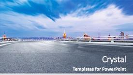  Presentation with new york - Beautiful presentation theme featuring empty asphalt highway with modern backdrop and a gray colored foreground