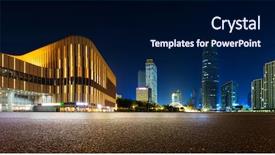  Presentation with asphalt road - Audience pleasing presentation design consisting of empty asphalt road and modern backdrop and a navy blue colored foreground