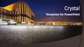  Presentation with asphalt road - Presentation design enhanced with empty asphalt road and modern background and a navy blue colored foreground