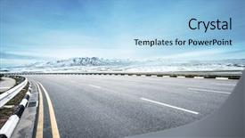  Presentation with asphalt road - Beautiful slide set featuring empty asphalt road and snow backdrop and a light blue colored foreground