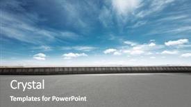  Presentation with asphalt road - Theme with empty asphalt road and snow background and a gray colored foreground