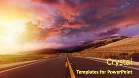  Presentation with rural road - Theme consisting of empty-asphalt-road-in-rural background and a tawny brown colored foreground