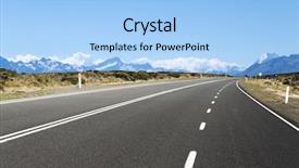  Presentation with asphalt - Colorful theme enhanced with empty asphalt road near snow mountains in new zealand backdrop and a light blue colored foreground