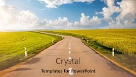  Presentation with car region - Slide set consisting of empty-asphalt-road-stretches background and a coral colored foreground