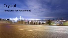  Presentation with seattle - Colorful presentation design enhanced with skyline of seattle at twilight backdrop and a teal colored foreground