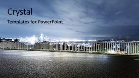  Presentation with seattle - Audience pleasing slide set consisting of skyline of seattle at twilight backdrop and a teal colored foreground