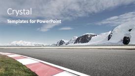  Presentation with snow mountain - Amazing slides having empty asphalt road with snow mountain backdrop and a gray colored foreground