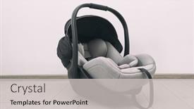  Presentation with car seat - Cool new slide deck with empty-baby-car-seat backdrop and a light gray colored foreground