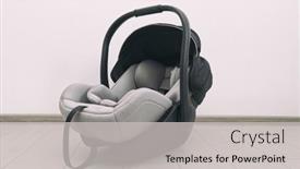  Presentation with car seat - Cool new slide deck with empty-baby-car-seat backdrop and a light gray colored foreground