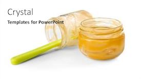  Presentation with baby food - Beautiful PPT layouts featuring empty baby food jars on white background backdrop and a white colored foreground