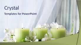  Presentation with candles - Audience pleasing presentation consisting of man paragliding with blue parachute above water sea clear sky backdrop and a light blue colored foreground.