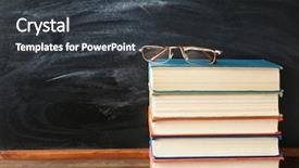  Presentation with blackboard - PPT theme featuring empty backgrounds - books and glasses on blackboard background and a dark gray colored foreground