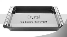  Presentation with white sheet - Colorful presentation theme enhanced with empty baking sheet for oven on white background backdrop and a light gray colored foreground