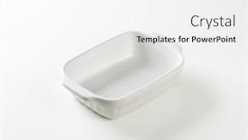  Presentation with baking - Cool new slides with empty-baking-tray-on-white backdrop and a white colored foreground