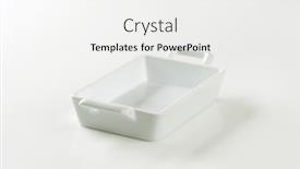  Presentation with baking - Cool new presentation theme with empty-baking-tray-on-white backdrop and a white colored foreground
