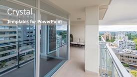  Presentation with veranda - Amazing presentation design having empty-balcony-or-veranda backdrop and a gray colored foreground