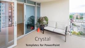  Presentation with veranda - Presentation design with empty-balcony-or-veranda background and a mint green colored foreground