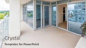  Presentation with veranda - Colorful presentation theme enhanced with empty-balcony-or-veranda backdrop and a light gray colored foreground