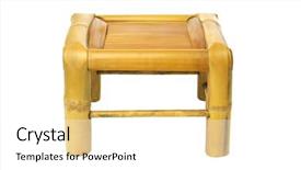  Presentation with bamboo - PPT theme having empty bamboo stool on white background and a white colored foreground