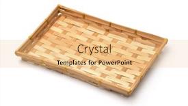  Presentation with woven - Presentation design with empty-bamboo-woven-rectangle-packaging background and a coral colored foreground