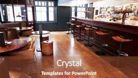  Presentation with interior - PPT layouts having empty bar with stool background and a  colored foreground