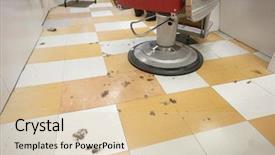  Presentation with barber shop - PPT theme featuring empty-barber-shop-with-cut background and a lemonade colored foreground