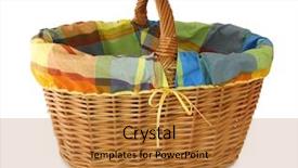  Presentation with frames isolated on white brown - Theme enhanced with empty basket isolated on white background background and a gold colored foreground