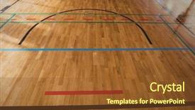  Presentation with basketball court - Cool new presentation theme with empty basketball court in high backdrop and a tawny brown colored foreground