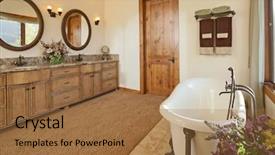  Presentation with luxury house - Colorful slide set enhanced with empty bathroom of luxury house backdrop and a  colored foreground