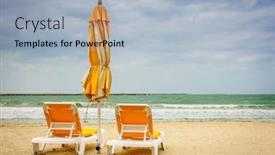  Presentation with uae - Presentation having empty beach at al mamzar beach park in dubai uae background and a light blue colored foreground