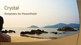  Presentation with goa beach - Presentation theme with empty beach boat background and a cream colored foreground