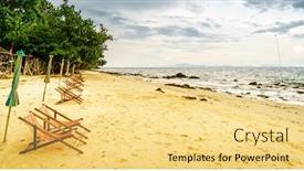  Presentation with sea fishing - Slides consisting of empty-beach-near-a-fishing background and a blonde colored foreground