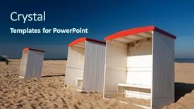  Presentation with classic - Presentation theme having empty-beach-with-several-classic background and a navy blue colored foreground