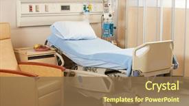  Presentation with hospital bed - Audience pleasing theme consisting of empty bed on hospital ward backdrop and a tawny brown colored foreground