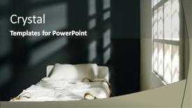  Presentation with mental hospital - PPT theme featuring empty-bed-with-pillow background and a  colored foreground