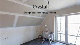  Presentation with wooden board empty table top - Audience pleasing presentation design consisting of empty bedroom interior with gypsum backdrop and a  colored foreground