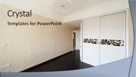  Presentation with renovation - Amazing slide deck having empty-bedroom-with-lamp backdrop and a soft green colored foreground