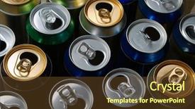  Presentation with beer - Beautiful slide set featuring empty beer cans backdrop and a  colored foreground