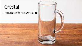  Presentation with beer - Colorful slide deck enhanced with empty beer mug on wood backdrop and a white colored foreground