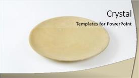  Presentation with white plate - Slides consisting of empty-beige-plate-on-white background and a sky blue colored foreground